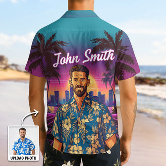 Custom Photo Sunset Pop - Personalized Customized Hawaiian shirt - Gift For Family Members, Best Friends