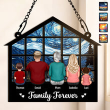 Family Forever - Personalized Window Suncatcher Ornament - Special Gift For Family Mom Dad Baby Kids