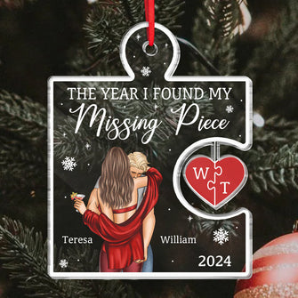 The Year I Found - Customized Personalized Acrylic Ornament - Gift For Couple Husband Wife