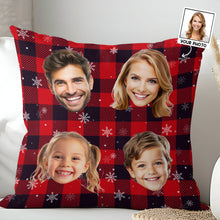 Custom Photo Family Caro Pattern - Personalized Custom Pillow - Christmas Gift For Family