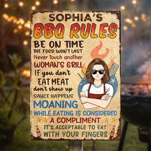 Grilling Mom Grandma Barbeque Rules - Personalized Metal Sign - Gift For Mom, Grandma