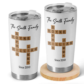 Basic Puzzle Crossword Tumbler - Personalized Custom Tumbler - Gifts For Family Members, Friends