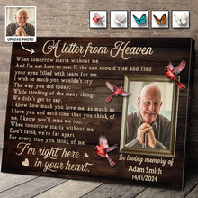 A Letter Sent From Heaven - Personalized Customized Canvas - Memorial Gift For Family Members