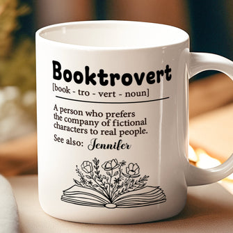 Hello, I'm A Booktrovert - Customized Personalized Mug - Gift For Bookworm, Booklovers, Bookaholic