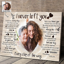 Never Left You Canvas - Customize Portrait With Mother - Sympathy Father - Rest In Peace - Loss of Mother - Personalized Customized Canvas - Gift For Father