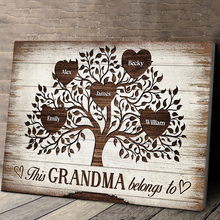 Belongs To Family - Customized Personalized Canvas - Gift For Family Grandma Grandpa Grandkids  Mother Father Family Member