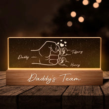 Daddy's Team -  Customized Personality Acrylic LED Night Light - Gift For Dad Father