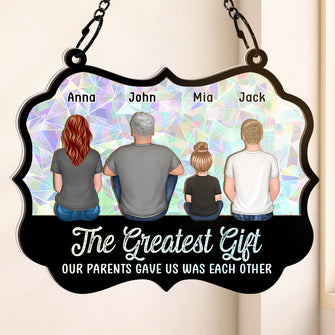 My Greatest Gift Is Our Family - Personalized Acrylic Window Suncatcher Ornament - Christmas Gift For Family Members