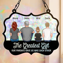 My Greatest Gift Is Our Family - Personalized Acrylic Window Suncatcher Ornament - Christmas Gift For Family Members