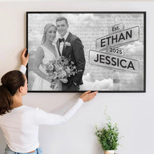 Custom Couple Photo Letter Theme - Personalized Customized Canvas - Anniversary Gift For Couples, Lovers, Husband Wife