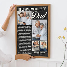 In Loving Memory Of Dad - Personalized Customized Canvas - Loss Of Father Sympathy Condolence Gift, Dad In Heaven Gifts, Loss Of Dad Gift