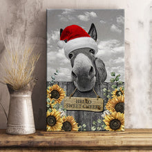 Funny Donkey Hello Sweet Cheeks - Christmas Canvas - Gifts For Friends Bathroom, Living Room Decor Framed  Canvas Wall Art