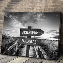 Our Names Are Recorded Next To The Ocean - Canvas Canvas, Gifts Personalized Custom Framed Canvas Wall Art