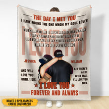 The Day I Met You - Couple Blanket - Gifts For Couple - Personalized Custom Fleece Flannel Blanket