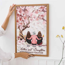 Cherry Blossom Mother And Daughter Forever Linked Together - Personalized Customized Canvas - Mother's Day Gifts For Mom, Wife, Her