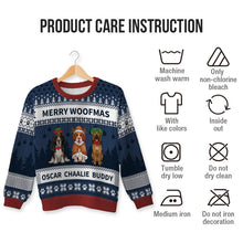 Merry Woofmas Lovely Cartoon Dogs - Ugly Sweater - Christmas Gifts Puppies With Funny Face Personalized Custom Ugly Sweater