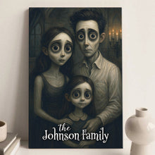 Custom Family Photo Gothic Animated Style - Personalized Customized Canvas - Unique Halloween Gift For Family Members