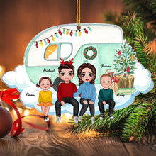 Personalized Acrylic Ornament Family Couple On Christmas Truck Gift For Family, Couple