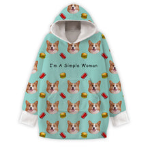 Custom Photo I'm A Simple Woman - Personalized Oversized Blanket Hoodie - Birthday Mother's Day Gift For Dog Mom, Cat Mom