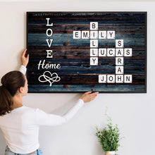 Crossword Canvas Love My Family - Personalized Customized Family Name Canvas - Gifts For Family Members