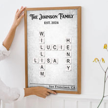 Decorate Your Wall With Crossword Canvas - Personalized Customized Canvas - Gifts For Family Members
