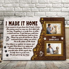 I Made It Home - Custom Canvas, Memorial  Gifts Personalized Custom Framed Canvas Wall Art