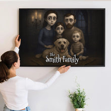 Custom Family Photo Animated Gothic Style - Personalized Customized Canvas - Special Halloween Gift For Family Members