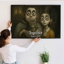 Custom Couple Photo Gothic Animated Style - Personalized Customized Canvas - Unique Halloween Gift For Couple, Him, Her, Husband, Wife