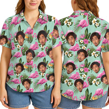 Custom Photo With Beloved Ones Flamingo Theme - Personalized Customized Hawaiian Shirt - Gift For Family Members, Best Friends