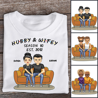 Hubby And Wifey Seasons Anniversary Gifts For Couple Personalized Custom T Shirt
