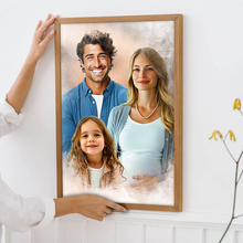 Personalized Watercolor Painting Of Loved Ones, Custom Commemorative Family Portrait From Photo, Thoughtful Bereavement Art, Personalized Customized Canvas Gift For Grandpa