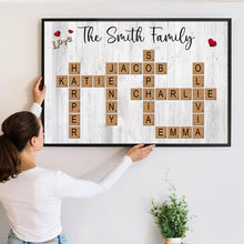 Family Crossword Canvas - Customized Family Name Canvas - Gift For Family Members