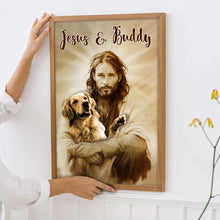 Custom Pet Photo In The Arms Of Jesus - Personalized Customized Canvas - Memorial Gift For Pet Lovers
