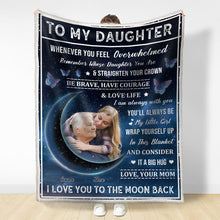 To My Daughter I Am Always With You - Up Face Gifts For Her Personalized Custom Fleece Flannel Blanket