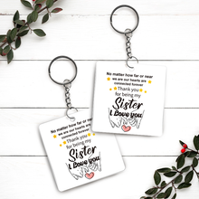 No Matter How Far Or Near - Gift For Sister, Brother, Friends Personalized Custom Keychain