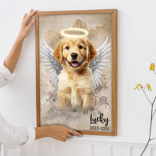 Custom Photo Fur Angel With Halo - Personalized Customized Canvas - Memorial Gift For Pet Lovers, Dog Lovers, Cat Lovers