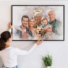 Custom Combine Loved One From Different Photos, Adding Halo To Deceased One - Personalized Customized Canvas - Gift For Family Members
