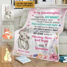 Personalized Custom Fleece Blanket Granddaughter Hug This Blanket Gift For Granddaughter, Grandson