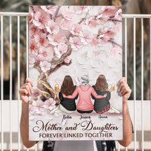 Cherry Blossom Mother And Daughter Forever Linked Together - Personalized Customized Canvas - Mother's Day Gifts For Mom, Wife, Her