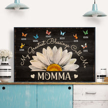 My Greatest Blessing Calls Me - Personalized Customized Canvas - Gifts For Mom, Wife, Her