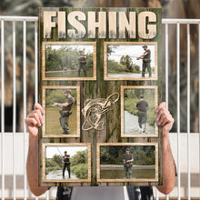 Custom Photo Fishing Man Fishing Enthusiasts - Customized Personalized Canvas - Gift For Dad Grandpa Father's Day Gift