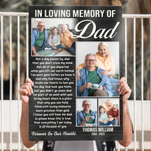 In Loving Memory Of Dad - Personalized Customized Canvas - Loss Of Father Sympathy Condolence Gift, Dad In Heaven Gifts, Loss Of Dad Gift