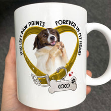 You Left Paw Prints Memorial - Photo Customized Personalized Mug - Gifts For Dog Lovers