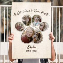 Custom Pet Photo A Best Friend Is Never Forgetten - Customized Personalized Canvas - Gift For Pet Dog Memorial Loss Gift