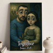 Custom Couple Photo Gothic Style - Personalized Customized Canvas - Special Halloween Gift For Couple, Him, Her, Husband, Wife