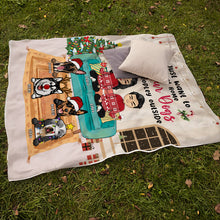 Stay Home With Our Dogs - Personalized Flannel Blanket - Christmas Gifts For Couples, Dog Lovers