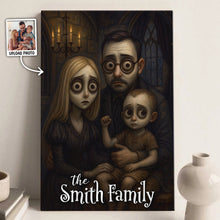 Custom Family Photo Gothic Animated Style - Personalized Customized Canvas - Unique Halloween Gift For Family Members