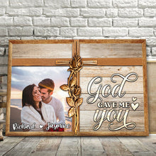God Gave Me You - Custom Photo Gifts For Couple, Gift Personalized Custom Framed Canvas Wall Art