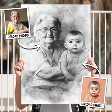 Custom Add Deceased Loved One, Memorial Gift, Add Person to Photo, Family Portrait Different Photos, Combine Photos Canvas