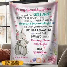 Personalized Custom Fleece Blanket Granddaughter Hug This Blanket Gift For Granddaughter, Grandson